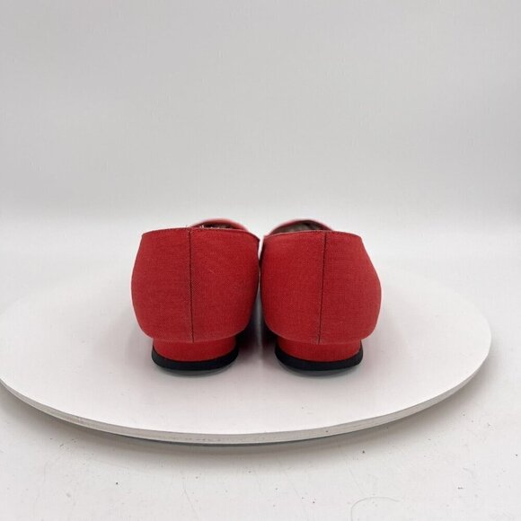 Yves Saint Laurent Women Size 7.5M Red Chilli Ballet Slip On Flat Shoes - Picture 7 of 16